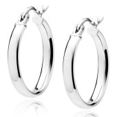 Cercei rotunzi argint Ø20 mm x 3 mm Classic Hoops DiAmanti KHV320R-DIA